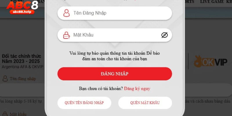 Cách để đăng nhập tài khoản bằng website